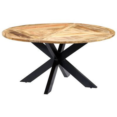 vidaXL Dining Table Round 150x76 cm Solid Mango Wood,  vidaXL Dining Table Round 150x76 cm Solid Mango Wood