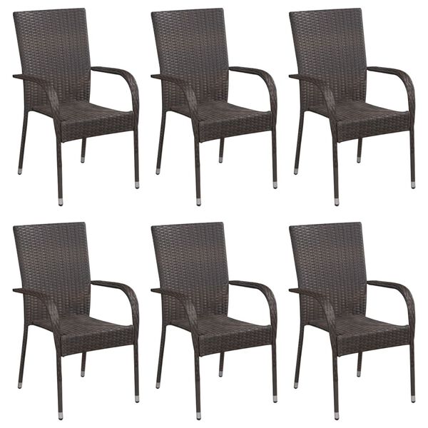 vidaXL 7 Piece Garden Dining Set Brown