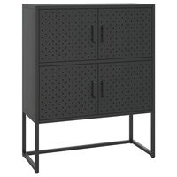 vidaXL Highboard Black 80x35x100 cm Steel, black vidaXL Highboard Black 80x35x100 cm Steel