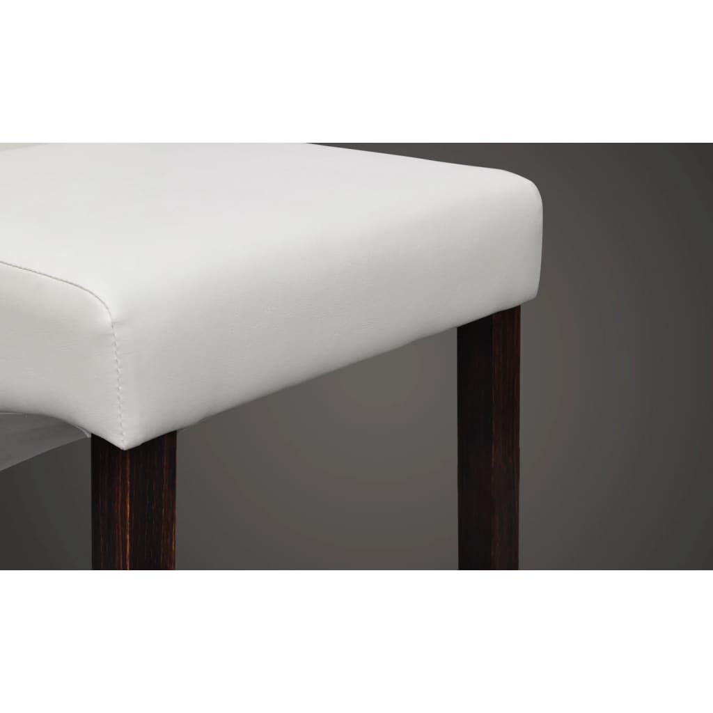 vidaXL Dining Chairs 4 pcs White Faux Leather