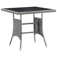 vidaXL Garden Table Grey 80x80x74 cm Poly Rattan,  vidaXL Garden Table Grey 80x80x74 cm Poly Rattan