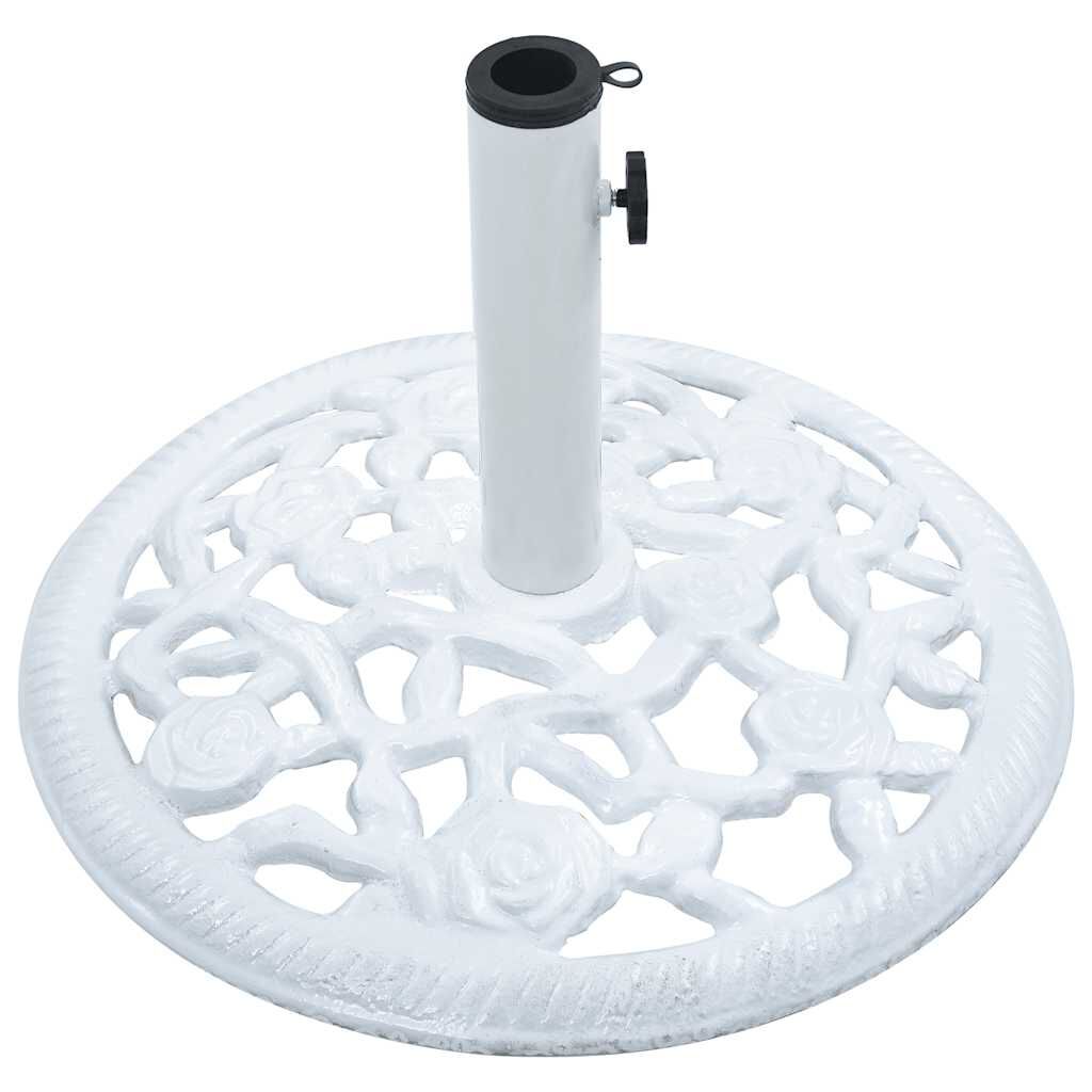 vidaXL Umbrella Base White 12 kg 48 cm Cast Iron