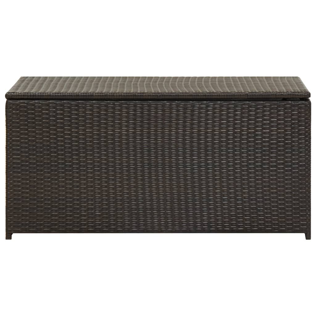 vidaXL Garden Storage Box Poly Rattan 100x50x50 cm Brown
