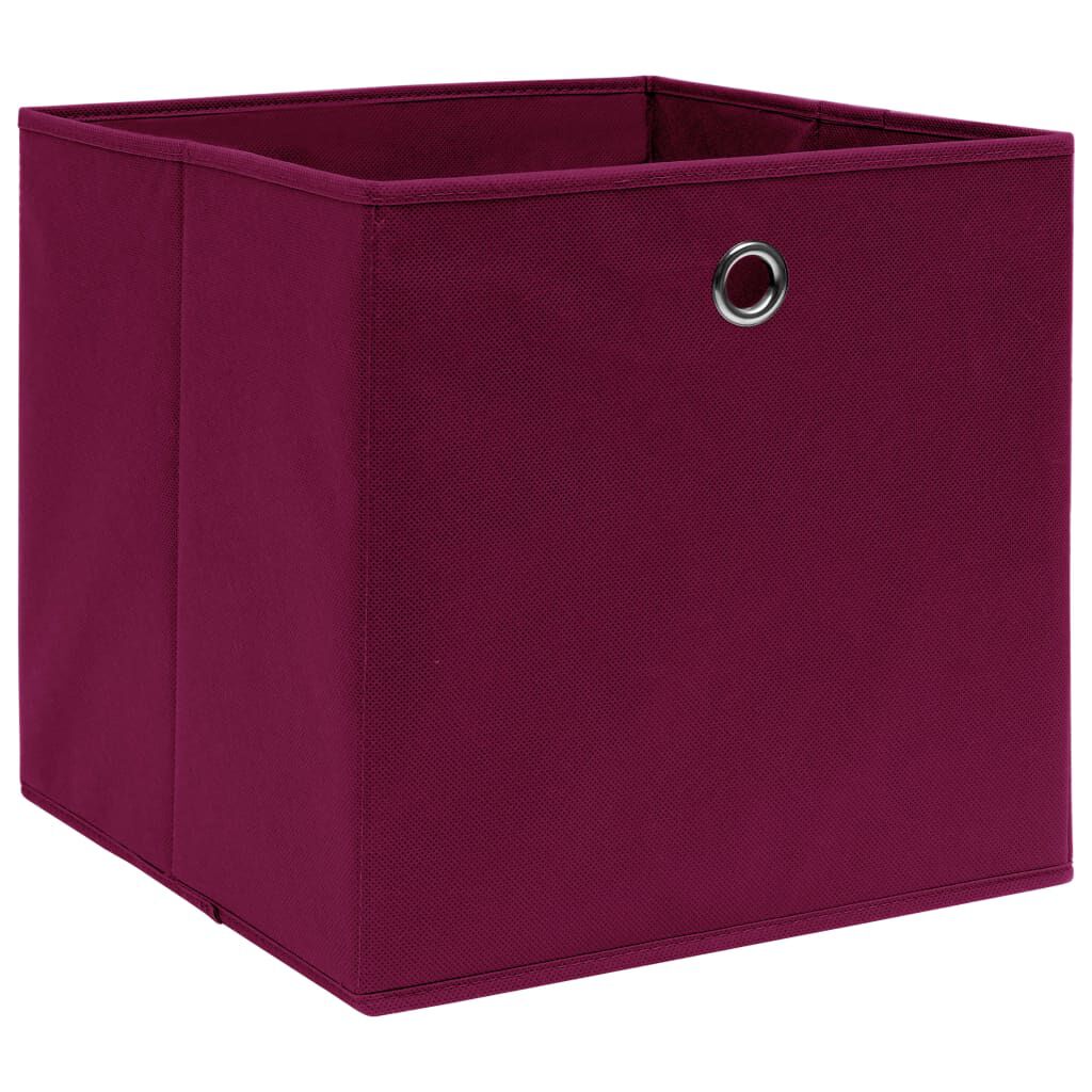 vidaXL Storage Boxes 10 pcs Non-woven Fabric 28x28x28 cm Dark Red