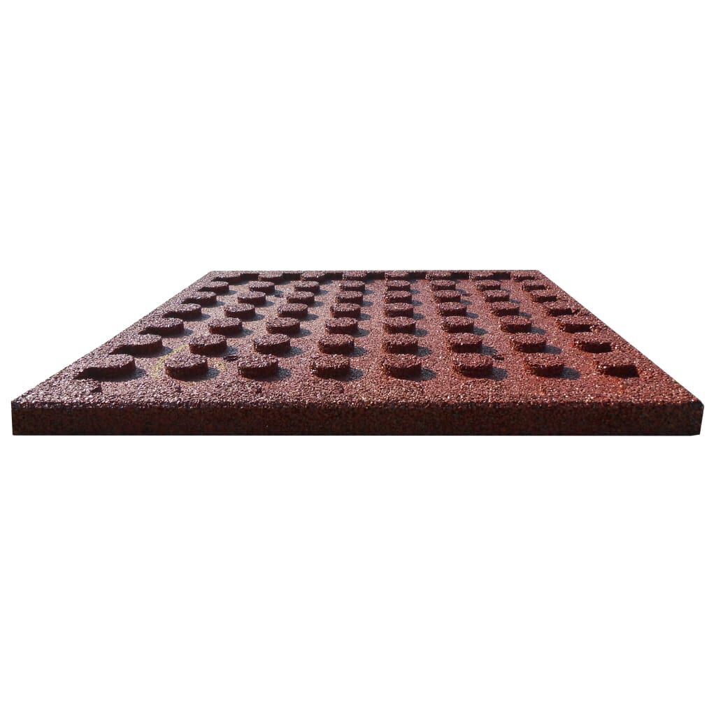 vidaXL Fall Protection Tiles 6 pcs Rubber 50x50x3 cm Red