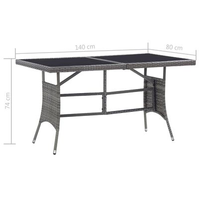 vidaXL 7 Piece Garden Dining Set Poly Rattan Anthracite & Grey, anthracite vidaXL 7 Piece Garden Dining Set Poly Rattan Anthracite & Grey