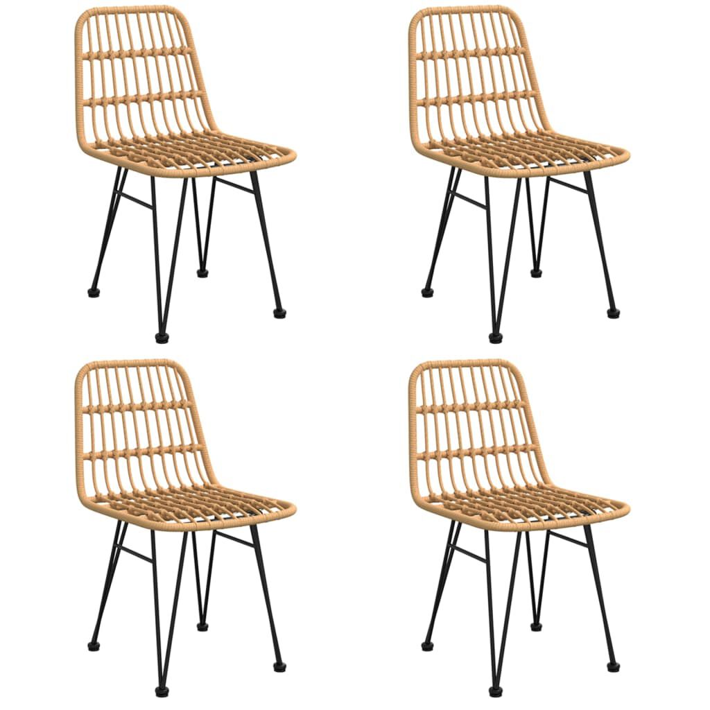 vidaXL 5 Piece Garden Dining Set Poly Rattan