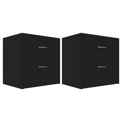 vidaXL Bedside Cabinets 2 pcs Black 40x30x40 cm Engineered Wood, black vidaXL Bedside Cabinets 2 pcs Black 40x30x40 cm Engineered Wood