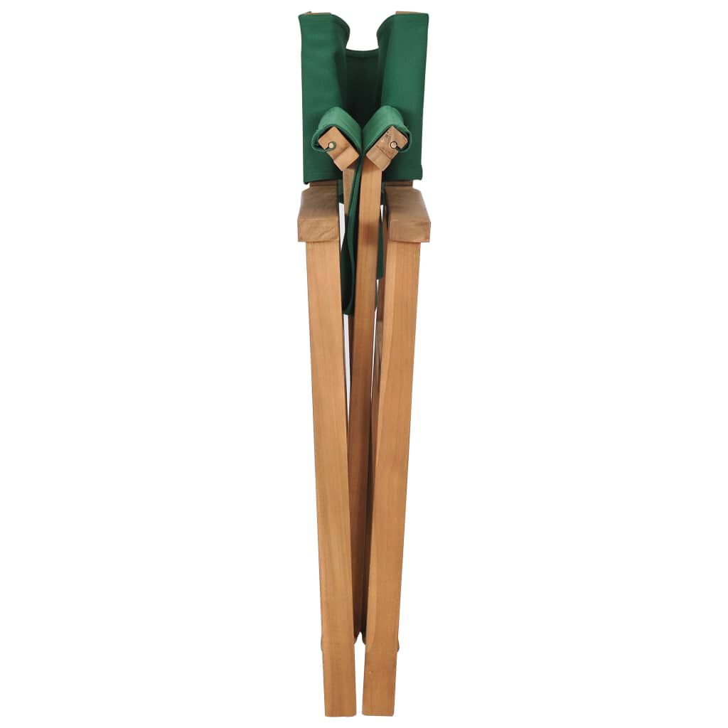 vidaXL Director's Chair Solid Teak Wood Green