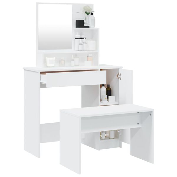 vidaXL Dressing Table Set White 86.5x35x136 cm