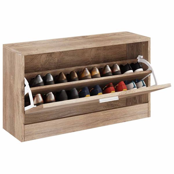 vidaXL Shoe Storage Bench Oak 80x24x45 cm