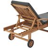 vidaXL Sun Loungers with Cushions 2 pcs Solid Teak Wood Dark Grey