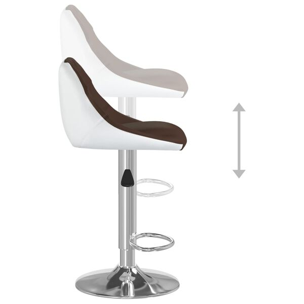 vidaXL Bar Stools 2 pcs Brown and White Faux Leather