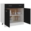 vidaXL Drawer Bottom Cabinet Black 80x46x81.5 cm Engineered Wood