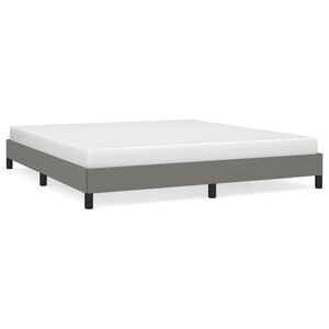 vidaXL Bed Frame without Mattress Dark Grey 183x203 cm King Fabric