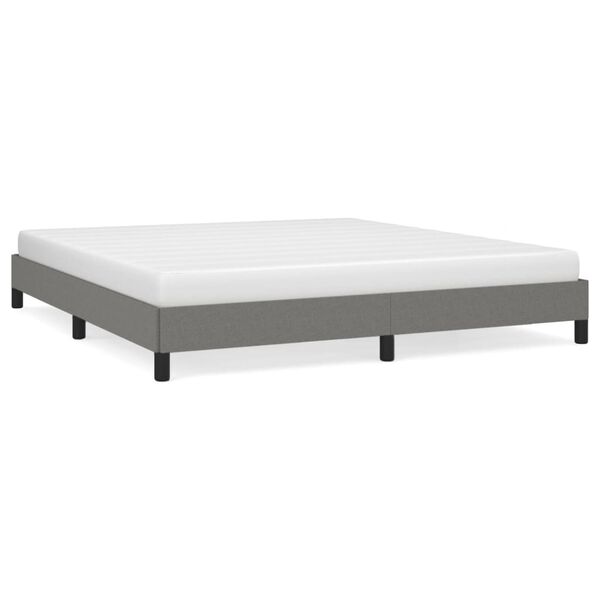 vidaXL Bed Frame without Mattress Dark Grey 183x203 cm King Fabric