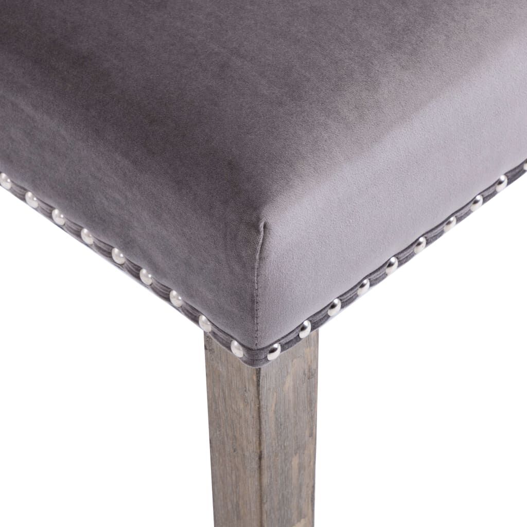 vidaXL Dining Chairs 2 pcs Grey Velvet