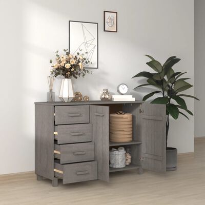 vidaXL Sideboard HAMAR Light Grey 113x40x80 cm Solid Wood Pine, light grey vidaXL Sideboard HAMAR Light Grey 113x40x80 cm Solid Wood Pine