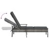 vidaXL Sun Lounger with Cushion Grey Poly Rattan