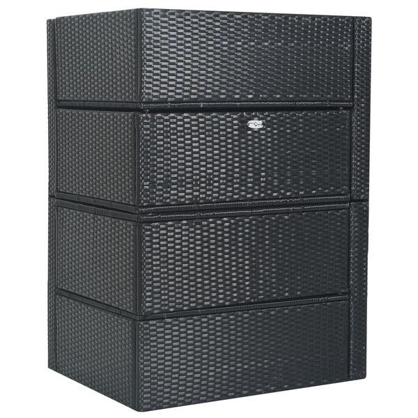 vidaXL 5 Piece Garden Lounge Set with Cushions Poly Rattan Black