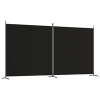 vidaXL 2-Panel Room Divider Black 348x180 cm Fabric