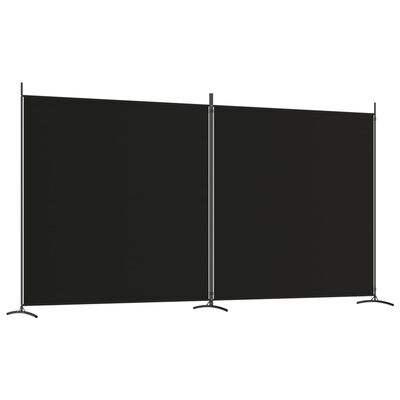 vidaXL 2-Panel Room Divider Black 348x180 cm Fabric, black vidaXL 2-Panel Room Divider Black 348x180 cm Fabric