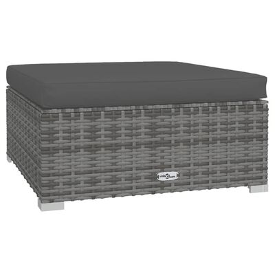 vidaXL 5 Piece Garden Lounge Set with Cushions Poly Rattan Grey, grey and anthracite vidaXL 5 Piece Garden Lounge Set with Cushions Poly Rattan Grey