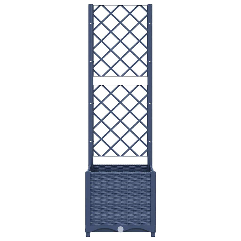vidaXL Garden Planter with Trellis Blue Grey 40x40x136 cm PP