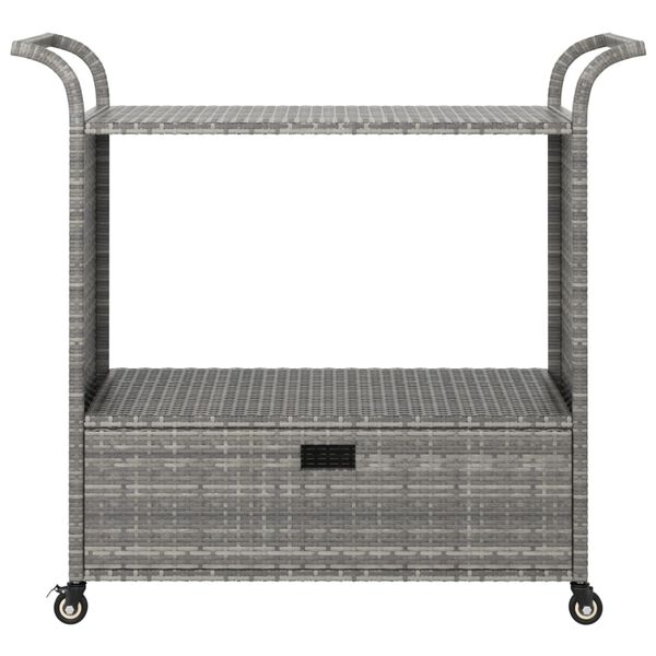 vidaXL Bar Cart with Drawer Grey 100x45x97 cm Poly Rattan