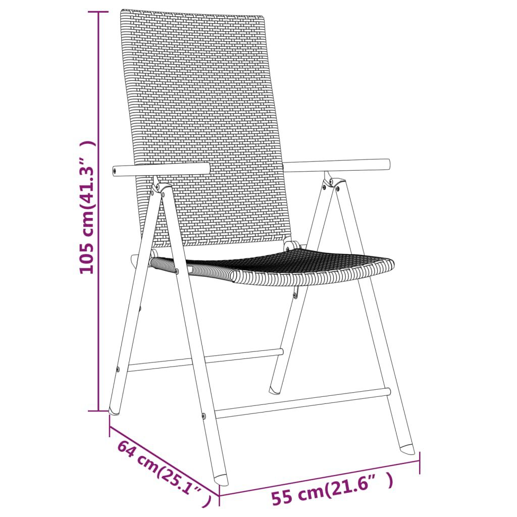 vidaXL 5 Piece Garden Dining Set Black