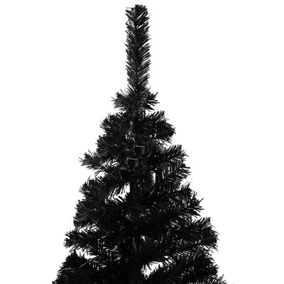 vidaXL Artificial Pre-lit Christmas Tree with Stand Black 120 cm PVC