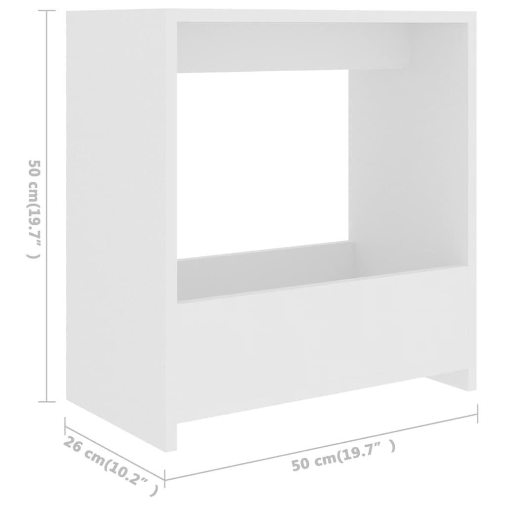 vidaXL Side Table White 50x26x50 cm Engineered Wood