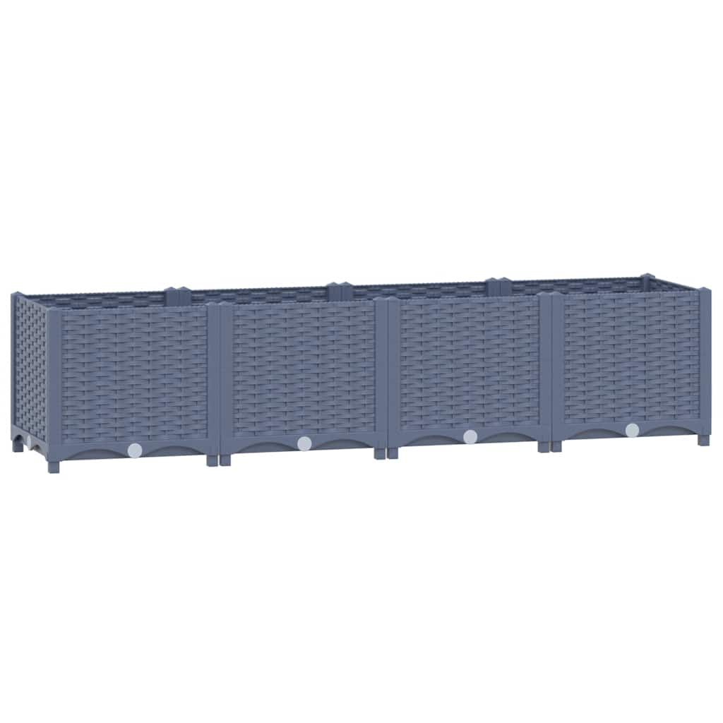 vidaXL Raised Bed 160x40x38 cm Polypropylene, blue grey vidaXL Raised Bed 160x40x38 cm Polypropylene