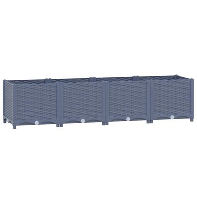 vidaXL Raised Bed 160x40x38 cm Polypropylene, blue grey vidaXL Raised Bed 160x40x38 cm Polypropylene