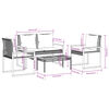 vidaXL 4 Piece Garden Lounge Set with Cushions Mix Beige Poly Rattan