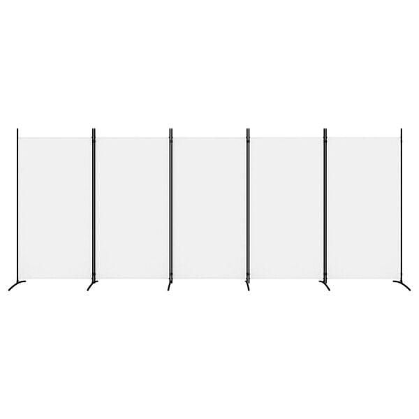 vidaXL 5-Panel Room Divider White 433x180 cm Fabric