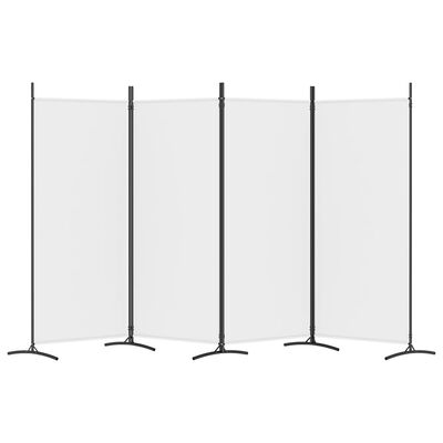 vidaXL 4-Panel Room Divider White 346x180 cm Fabric, white vidaXL 4-Panel Room Divider White 346x180 cm Fabric