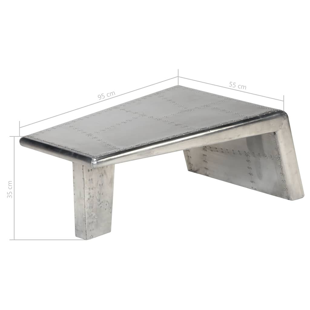 vidaXL Aviator Coffee Table Aluminium Vintage Aircraft Airman Style