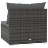 vidaXL 3-Seater Sofa with Cushions Grey Poly Rattan