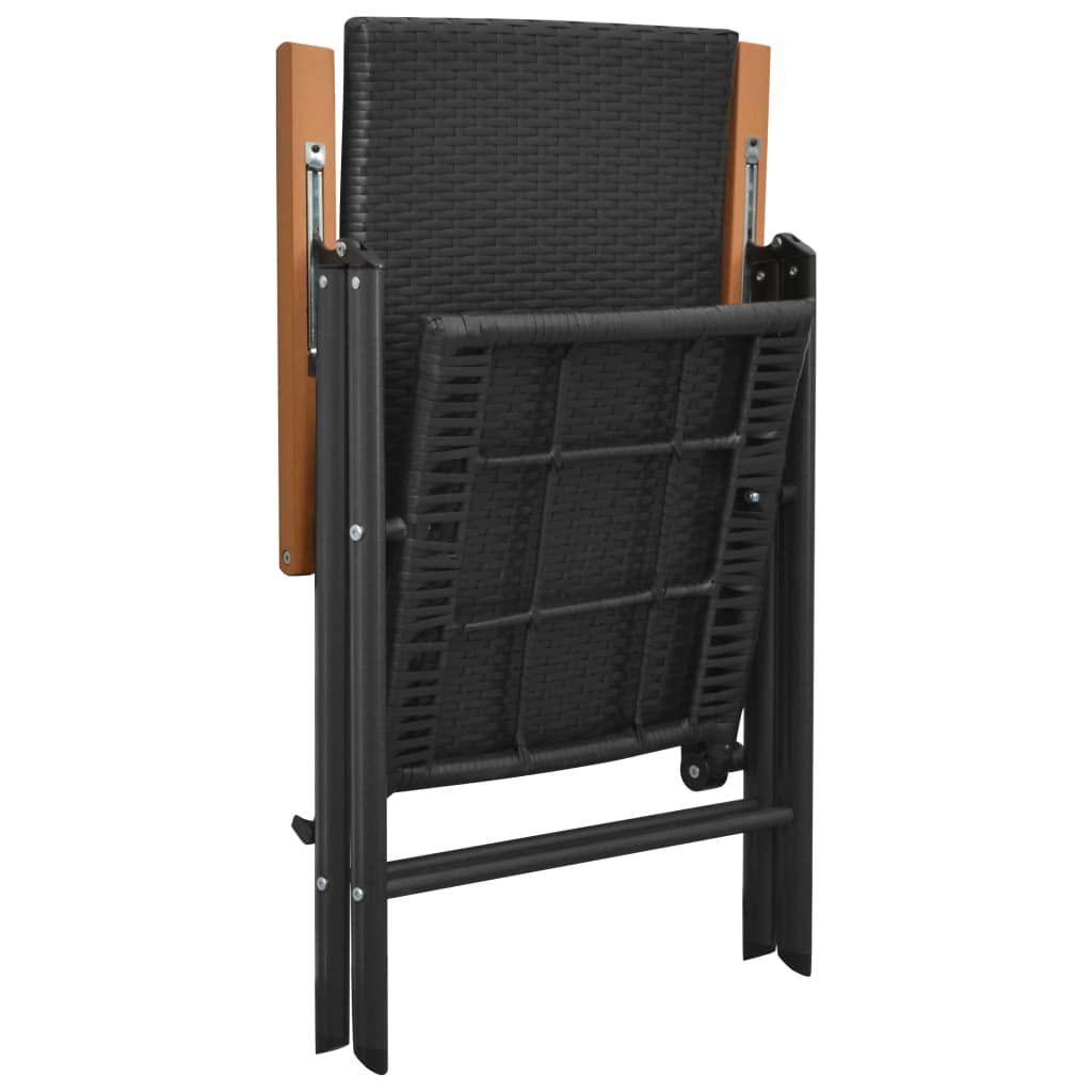 vidaXL Garden Chairs 4 pcs Poly Rattan Black