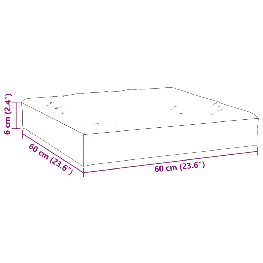 vidaXL Pallet Cushion Cream 60x60x6 cm Oxford Fabric
