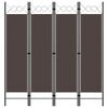 vidaXL 4-Panel Room Divider Brown 160x180 cm