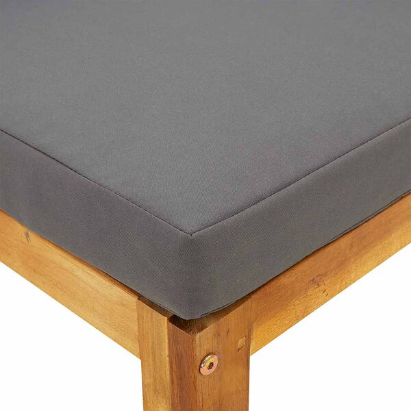 vidaXL Footrest with Dark Grey Cushion Solid Acacia Wood