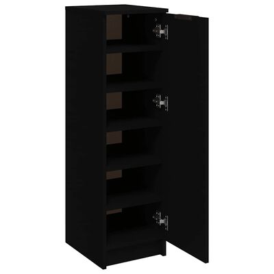 vidaXL Shoe Cabinet Black 30x35x100 cm Engineered Wood, black vidaXL Shoe Cabinet Black 30x35x100 cm Engineered Wood