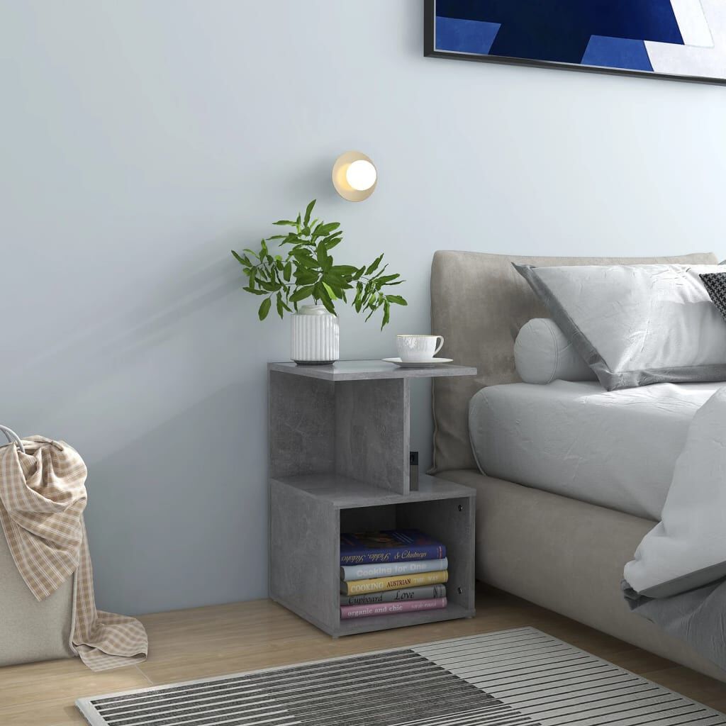 vidaXL Bedside Cabinets 2 pcs Concrete Grey 35x35x55 cm Engineered Wood