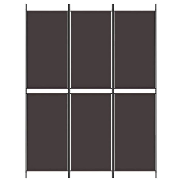 vidaXL 3-Panel Room Divider Brown 150x200 cm Fabric
