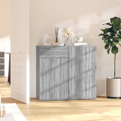 vidaXL Sideboard Grey Sonoma 80x36x75 cm Engineered Wood, grey sonoma vidaXL Sideboard Grey Sonoma 80x36x75 cm Engineered Wood