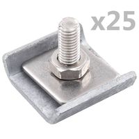 vidaXL Grid Mat Connector 25 Sets Silver, silver vidaXL Grid Mat Connector 25 Sets Silver