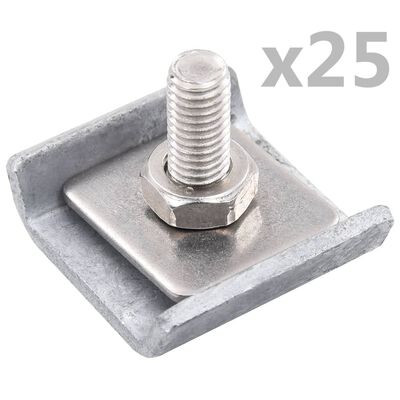 vidaXL Grid Mat Connector 25 Sets Silver, silver vidaXL Grid Mat Connector 25 Sets Silver