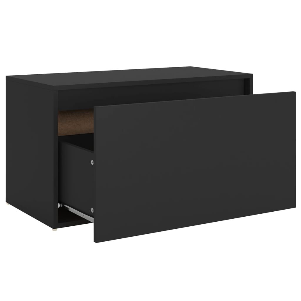vidaXL Hall Bench 80x40x45 cm Black Engineered Wood